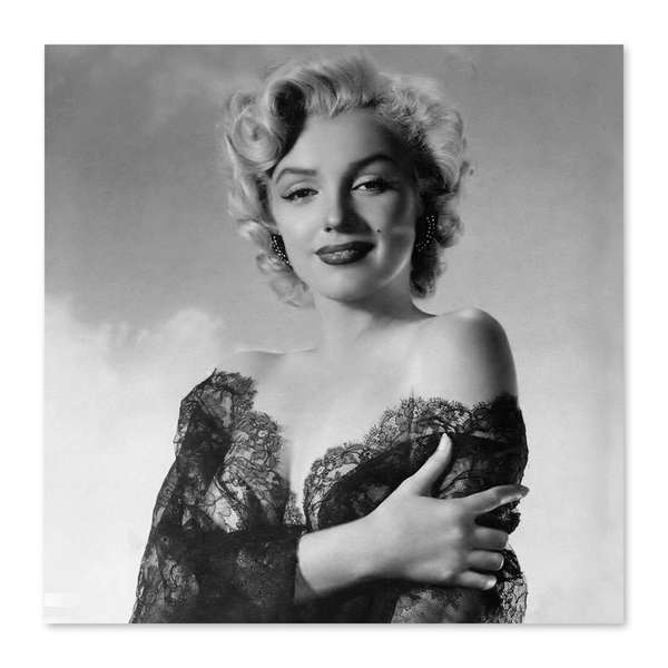Quadro Marilyn Vestido De Renda Uniart Preto Branco 45x45cm Leroy Merlin