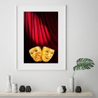 Quadro Máscaras De Teatro - 60x48cm Moldura:madeira Preta