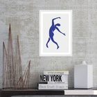 Quadro Matisse Blue Nudes Dance 24x18cm - Com Vidro Moldura:m