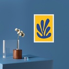 Quadro Matisse Cut Out - Azul E Amarelo 24x18cm - Com Vidro M