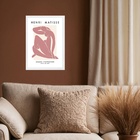 Quadro Matisse Figura Feminina Rosa 24x18cm - Com Vidro Moldu