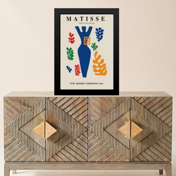 Quadro Matisse - Forma Corpo Feminino 45x34cm Moldura Branca