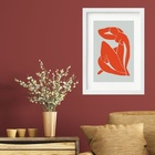 Quadro Matisse Mulher Laranja - 60x48cm Moldura:madeira Preta