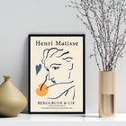 Quadro Matisse Mulher - Mostarda E Azul 33x24cm - Com Vidro M