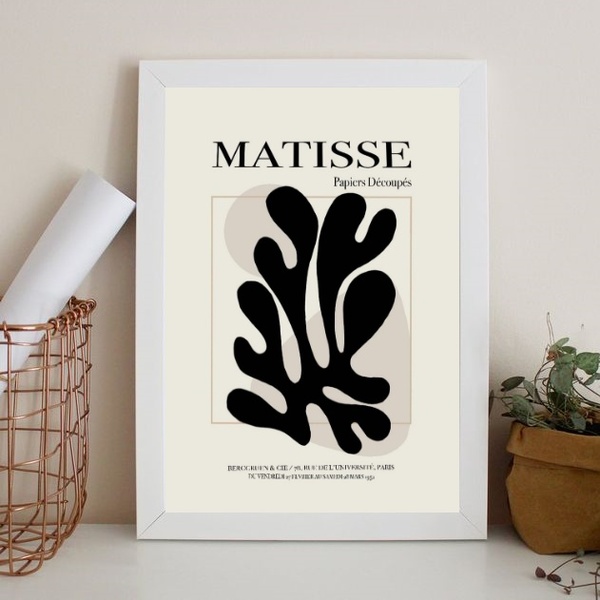 Quadro Matisse - Papiers Découpés 33x24cm - Com Vidro Moldura
