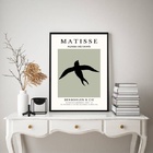 Quadro Matisse Passarinho Minimalista 33x24cm Moldura Preta