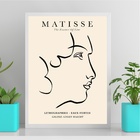 Quadro Matisse Perfil Mulher - Bege 33x24cm Moldura Preta