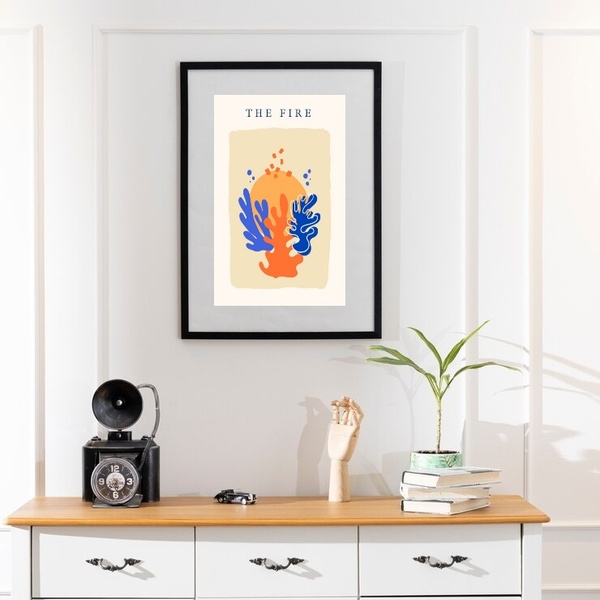 Quadro Matisse The Fire - 60x48cm Moldura Branca