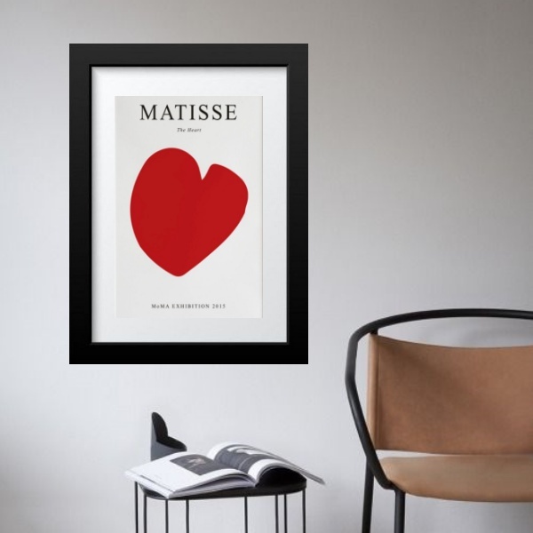 Quadro Matisse The Heart - 60x48cm Moldura:madeira Preta