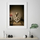 Quadro Meditação Canina - 60x48cm Moldura:madeira Preta