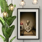 Quadro Meditação Canina - 60x48cm Moldura:madeira Preta