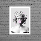 Quadro Medusa Bubble Gum 24x18cm Moldura:madeira Preta