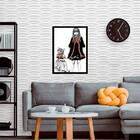 Quadro Menina Com Gatinho 24x18cm - Com Vidro Moldura:madeira