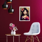 Quadro Menina Gueixa 33x24cm Moldura:madeira Preta