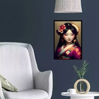 Quadro Menina Gueixa 33x24cm Moldura:madeira Preta