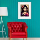 Quadro Menina Gueixa - 60x48cm Moldura:madeira Preta