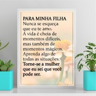 Quadro Mensagem Para Minha Filha 33x24cm Moldura Preta