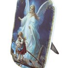 Quadro Mesa Natal Colecionável Anjo Da Guarda Crianças 20cm