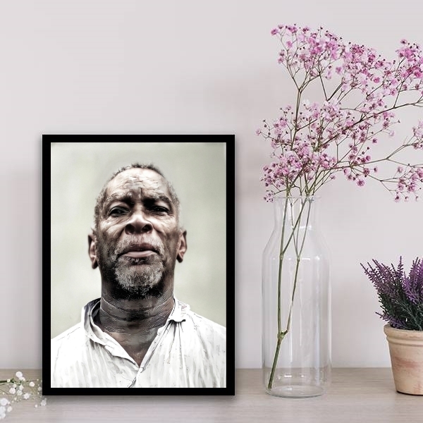 Quadro Mestre Irineu- Santo Daime 24x18cm Moldura:madeira Bra