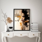 Quadro Metade Mulher Metade Abstrato 33x24cm - Com Vidro Mold