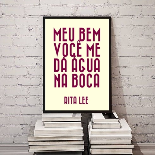 Quadro Meu Bem Você Me Dá Água Na Boca 45x34cm Moldura:madeir