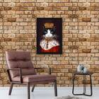 Quadro Meu Gato Rei 24x18cm Moldura:madeira Preta