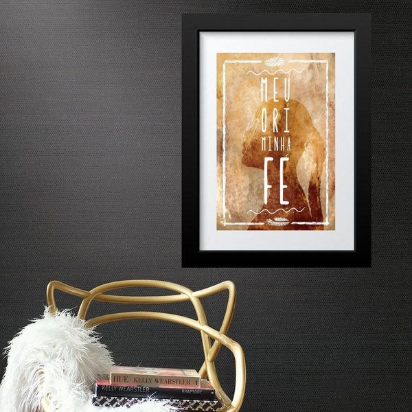 Quadro Meu Orí Minha Fé - 60x48cm Moldura:madeira Preta