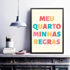 Quadro Meu Quarto Minhas Regras 45x34cm Moldura:madeira Branca