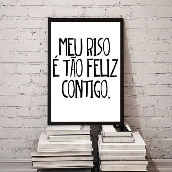 Quadro Meu Riso É Tão Feliz Contigo 33x24cm Moldura:madeira P