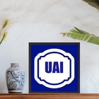 Quadro Mineiro Gíria Uai - 33x33cm - Com Vidro  Moldura Branca