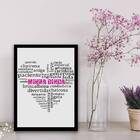 Quadro Minha Dinda Qualidades Coração Branco 45x34cm - Com Vi