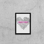 Quadro Minha Dinda Qualidades Coração Branco 45x34cm - Com Vi