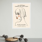 Quadro Minimalista Arte Mulher Francesa 24x18cm - Com Vidro M