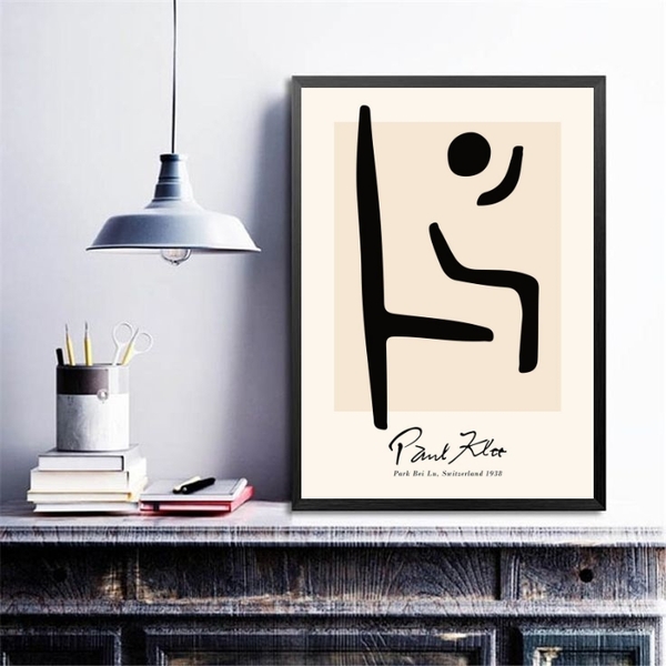 Quadro Minimalista Arte Paul Klee 45x34cm - Com Vidro Moldura