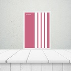 Quadro Minimalista Bauhaus Rosa Listras Brancas 45x34cm Moldu