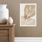 Quadro Minimalista Bege - Simple Leaf 24x18cm Moldura:madeira