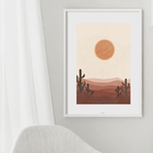 Quadro Minimalista Boho Deserto - 60x48cm Moldura:madeira Bra
