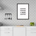Quadro Minimalista Café - More Coffee 45x34cm - Com Vidro Mol