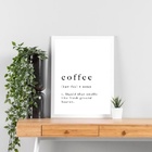 Quadro Minimalista Coffee - Dictionary 24x18cm - Com Vidro Mo