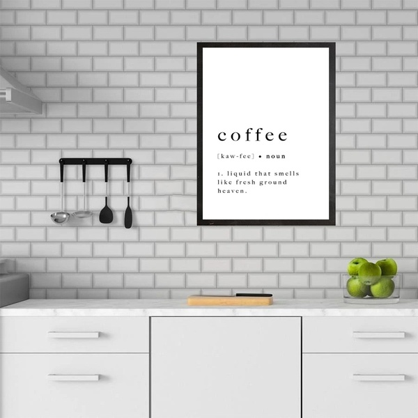 Quadro Minimalista Coffee - Dictionary 45x34cm Moldura Branca