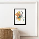 Quadro Minimalista Jesus Abstrato Boho 33x24cm - Com Vidro Mo