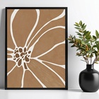 Quadro Minimalista Moderno Matisse Flores Marrom 33x24cm Mold