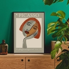 Quadro Minimalista Mulher Sonhadora picasso 33x24cm Moldura:m