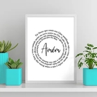 Quadro Minimalista Oração Pai Nosso Espiral 45x34cm - Com Vid