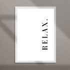 Quadro Minimalista Relax 24x18cm - Com Vidro Moldura Branca