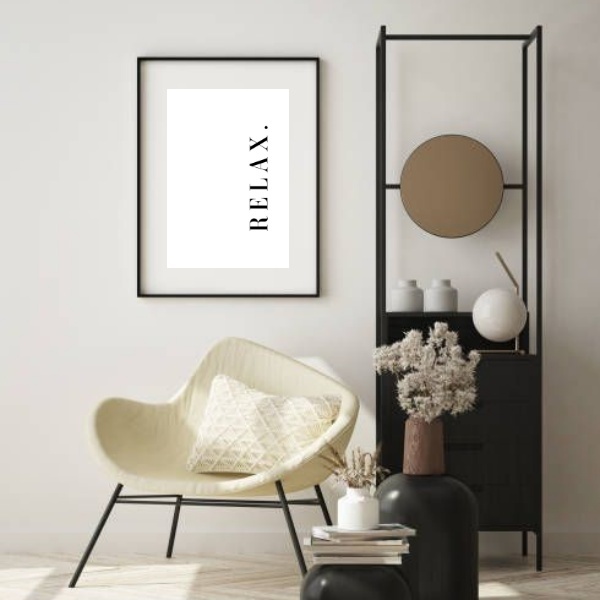 Quadro Minimalista Relax - 60x48cm Moldura Branca