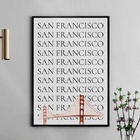 Quadro Minimalista San Francisco - Golden Gate 45x34cm - Com