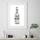 Quadro Minimalista Tipos De Cerveja - 60x48cm Moldura:madeira