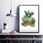 Quadro Minimalista Vaso De Plantas 45x34cm Moldura:madeira Pr
