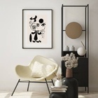 Quadro Miró Preto E Branco - 60x48cm Moldura Preta